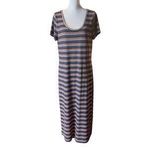 LOFT Striped Multicolor Women's Maxi Dress SZ L